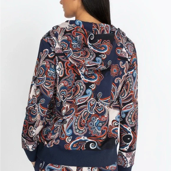 Johnny Was Multicolor Paisley Hoodie and Joggers Set - Picture 2 of 7